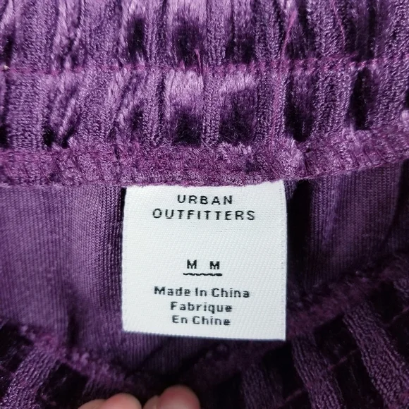 Urban Outfitters Plum Striped Velvet Suede Shorts NWT